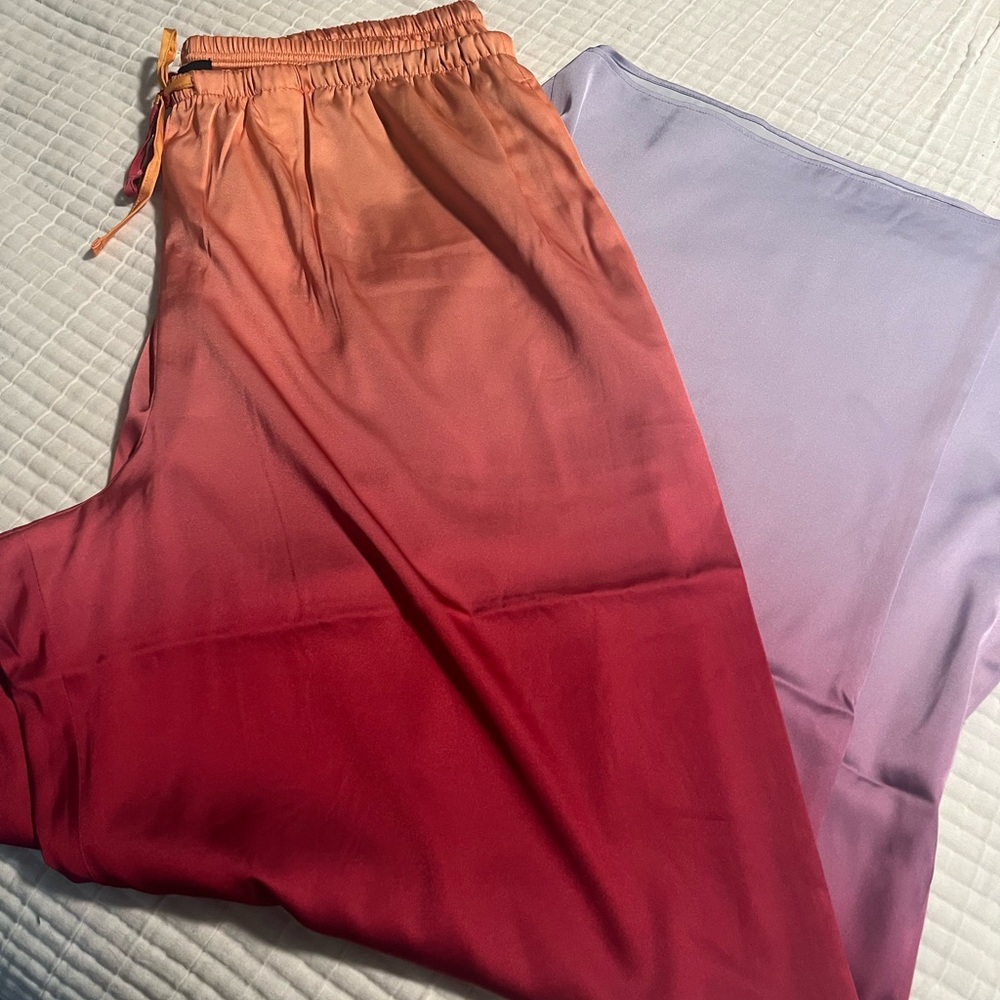 Express Orange ombre satin pants
